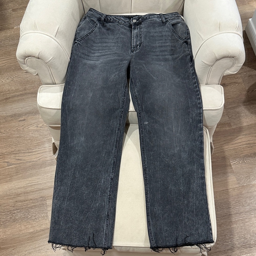 AFRM Dark Gray Wide Leg Jeans